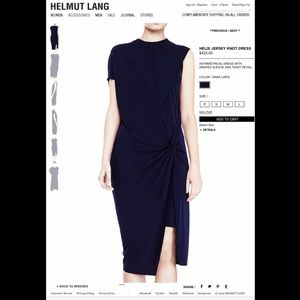 Helmut Lang Helix Jersey Knot Dress